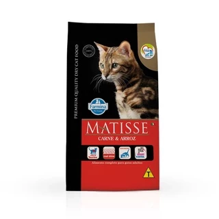 Ração Farmina Matisse para Gatos Adultos Sabor Carne e Arroz 800g