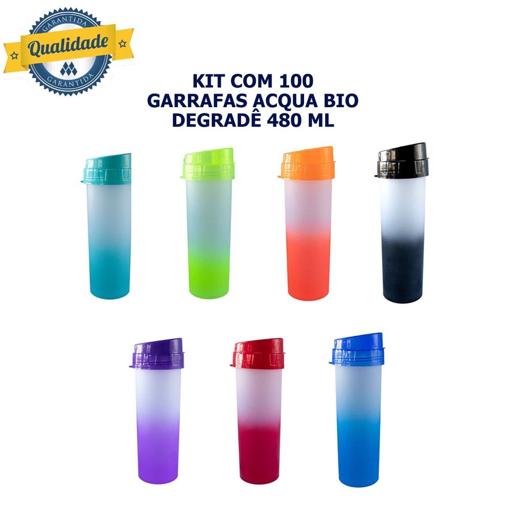 KIT 100 GARRAFAS ACQUA BIO DEGRADÊ 480 ML | Shopee Brasil