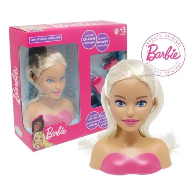 Boneca Barbie Busto Para Pentear e Maquiar Com Acessórios Salão De