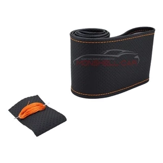 Capa Volante Couro Costurar Preto / Laranja