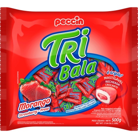 Bala Tri Bala - Recheável, mastigvel e crocante - 500g | Shopee Brasil