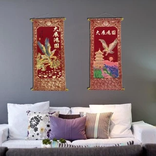 Flamula Oriental Decorativa Vermelha para parede