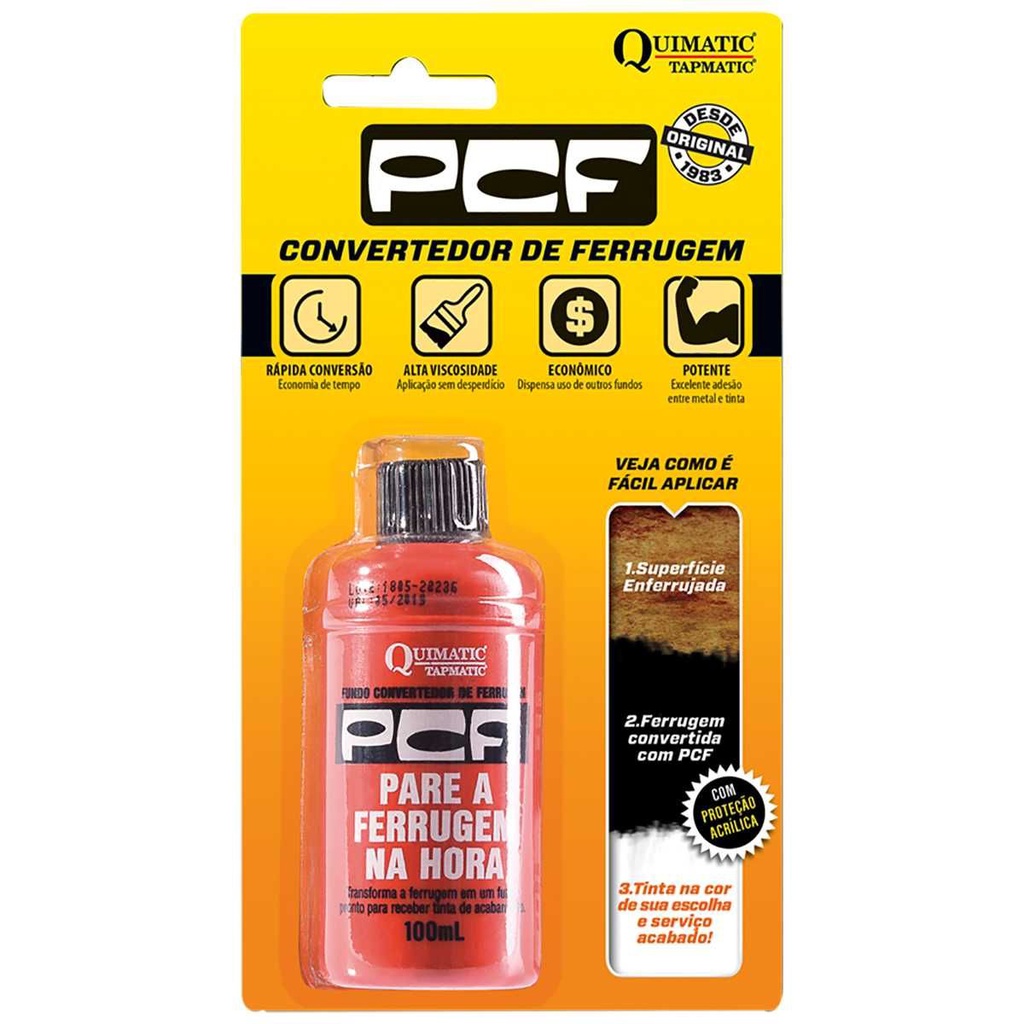 Pcf Fundo Convertedor De Ferrugem 100ml Quimatic