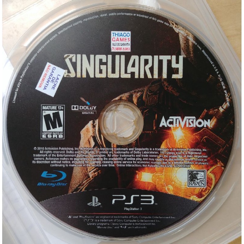 Jogo Singularity Ps3 Mídia Física