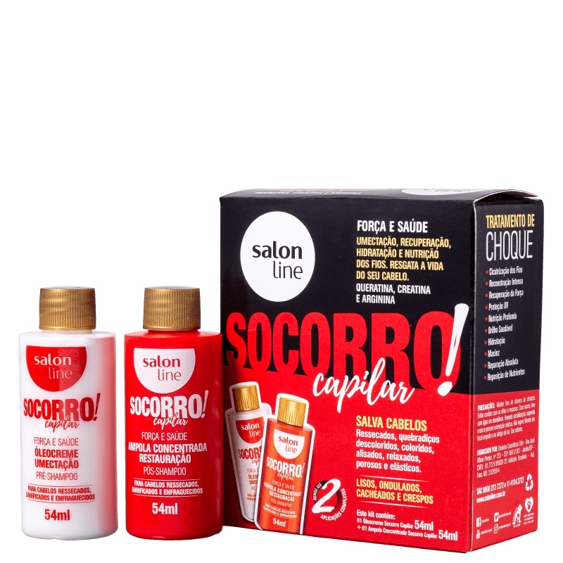 Kit Socorro Capilar Óleo creme e Ampola Concentrada 54ml
