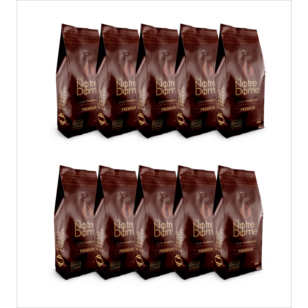 KIT Café Notre Dame Moído 500G | 10 pacotes - Café Moído Premium ...
