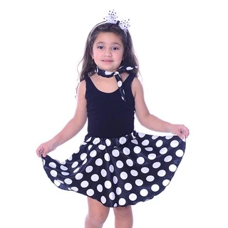 Kit Fantasia Anos 60 Infantil Com 3 peças 1 Saia 1 Tiara e 1 Lenço