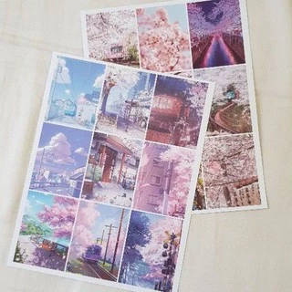 kit 18 adesivos - sakura - planner, hobonichi, diários, bullet journal bujo, scrapbook