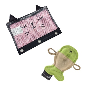 Combo Gato e Gateiro 5 - Nécessaire Bolsa de Gatinho para Fichário + Brinquedo para Gatos com Catnip - Hunters Peixe