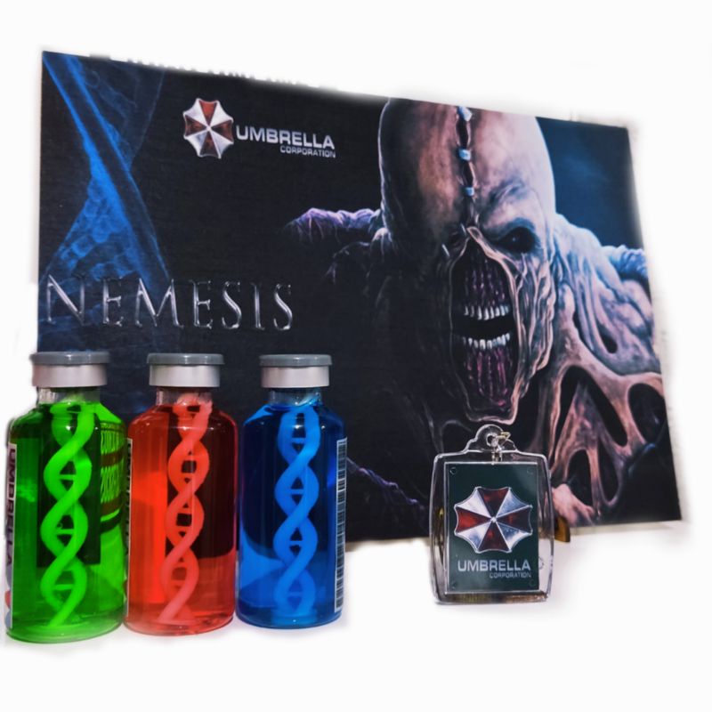 Resident evil Nemesis frasco virus umbrella com DNA dentro
