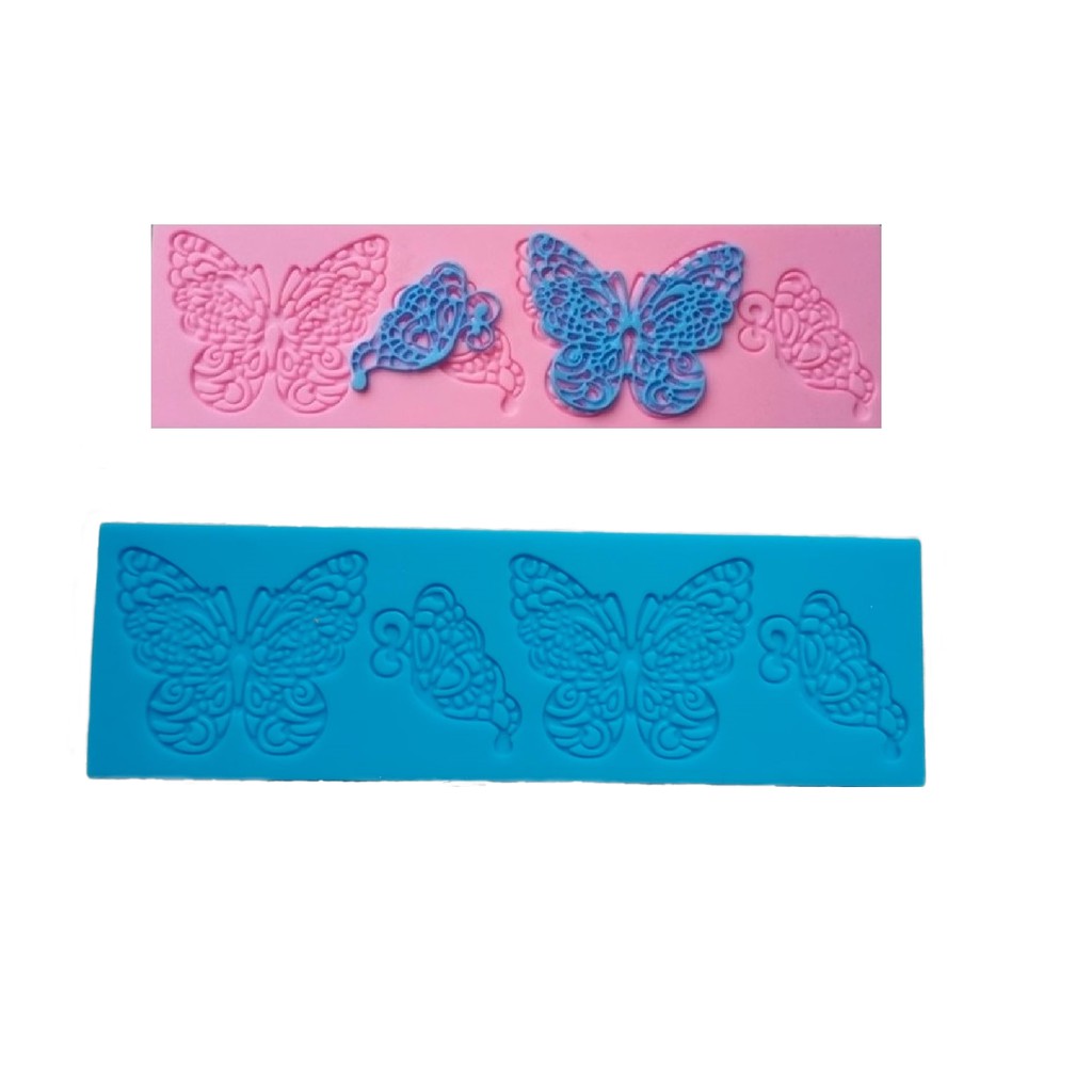 Molde De Silicone Renda Para Pasta Americana Confeitaria Borboletas
