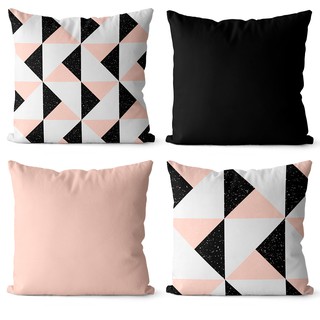 Kit 4 capas de almofadas geométrica decorativa 45x45