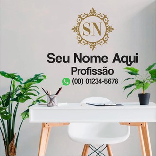 Adesivo De Parede Decorativo Logo Nome Personalizado Ateliê Salão de Beleza  Boutique Estabelecimento