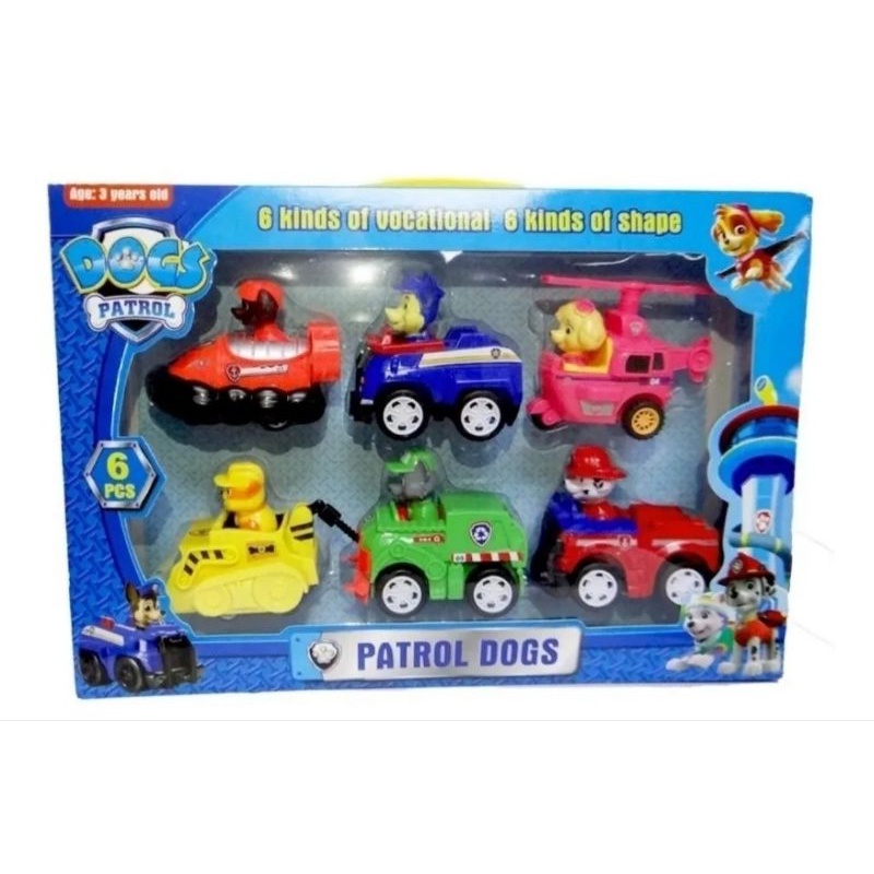 Carrinho da Patrulha Canina kit com 6 carros Brinquedo Criança Infantil ...