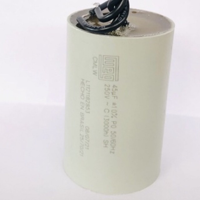 Capacitor 45uf +-10% 250v 50/60 Hz Para Maquina De Lavar 220