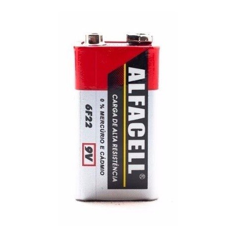 1 Pilha Bateria Alfacell 9v/6f22/1s Carga Alta Res.