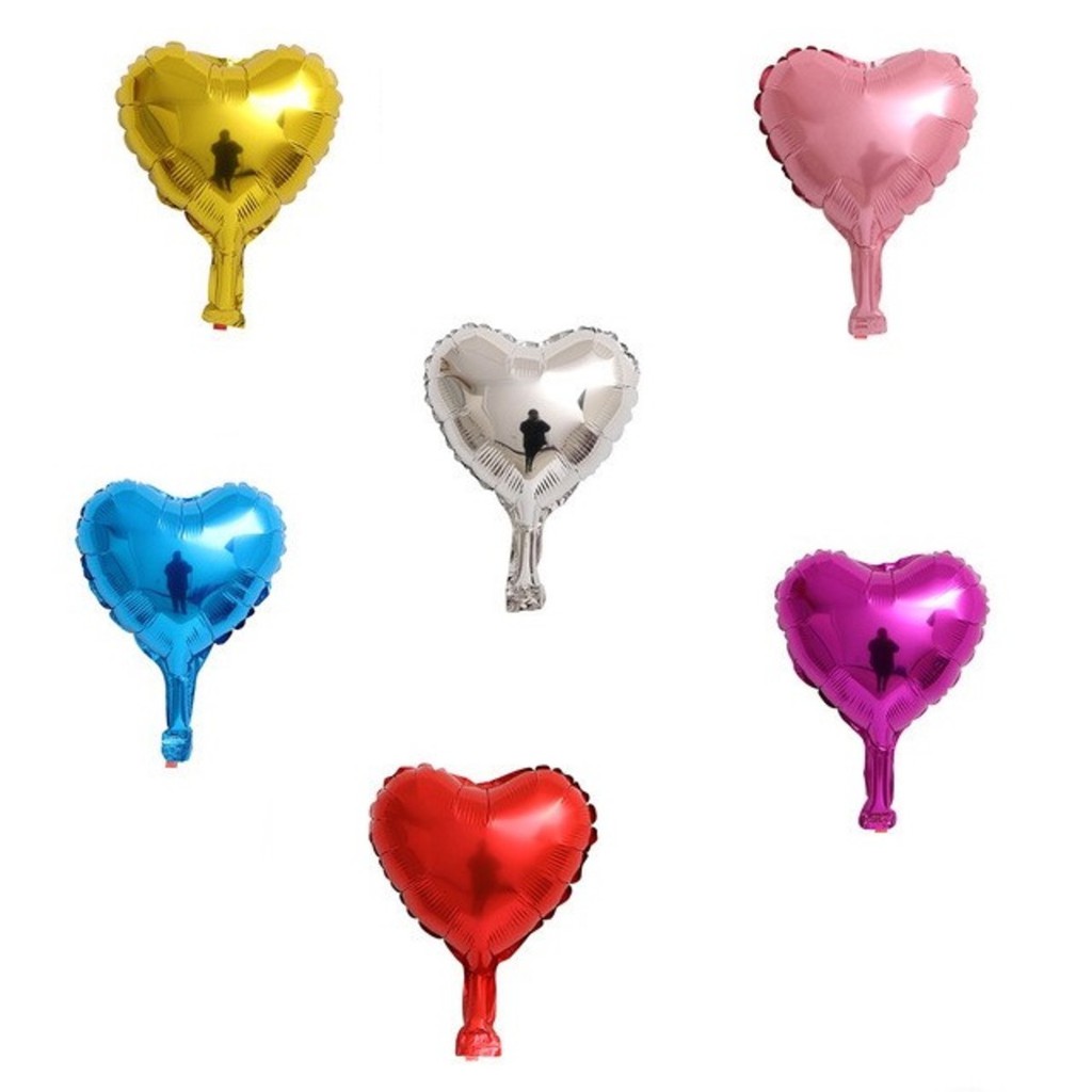 Kit 10 Balões Metalizados Coração 22cm 9 Polegadas | Shopee Brasil