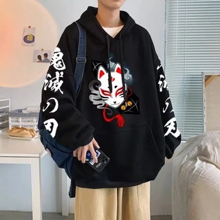 Moletom Canguru Anime Demon Slayer Mask Kimetsu No Yaiba Capuz