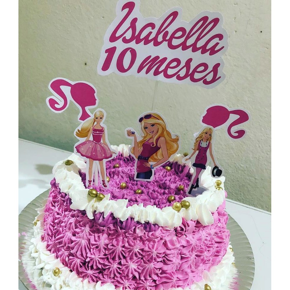 Topo de bolo Tema Barbie Isabelly 7 anos