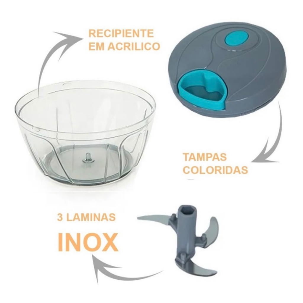 Imagem do produto Multi Processador de Alimentos Manual Premium 3 Lâminas Inox 3