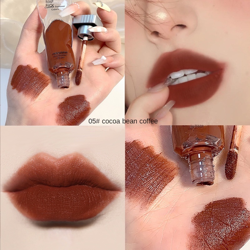 Seis Cores Opcionais De Esmalte Labial Em Cubo De Gelo Da Moda Transparente Hidratante De Longa Duração Batom Bálsamo De Veludo Mate Textura De Brilho Inocência Não É e