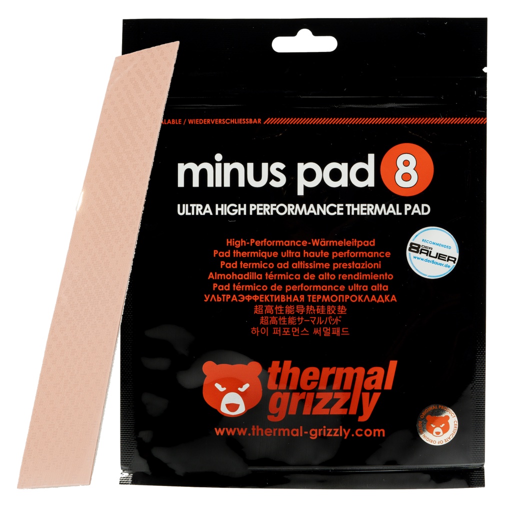 Thermal Grizzly Minus Pad 8 - Pad Termico 120x20x1.5mm, Rosa, TG-MP8-120-20-15-1R