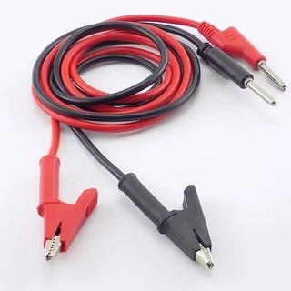 1M Cabo De Teste De Dupla Extremidade De Fio Banana Clip Crocodilo 15A DIY Para Multímetro BRK1