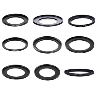 49-67 49-72 49-77 52-58 52-62 52-67 52-72 52-77 55-62 46-48 58 mm Conjunto De Filtros Adaptadores De Lentes De Anéis Metálicos
