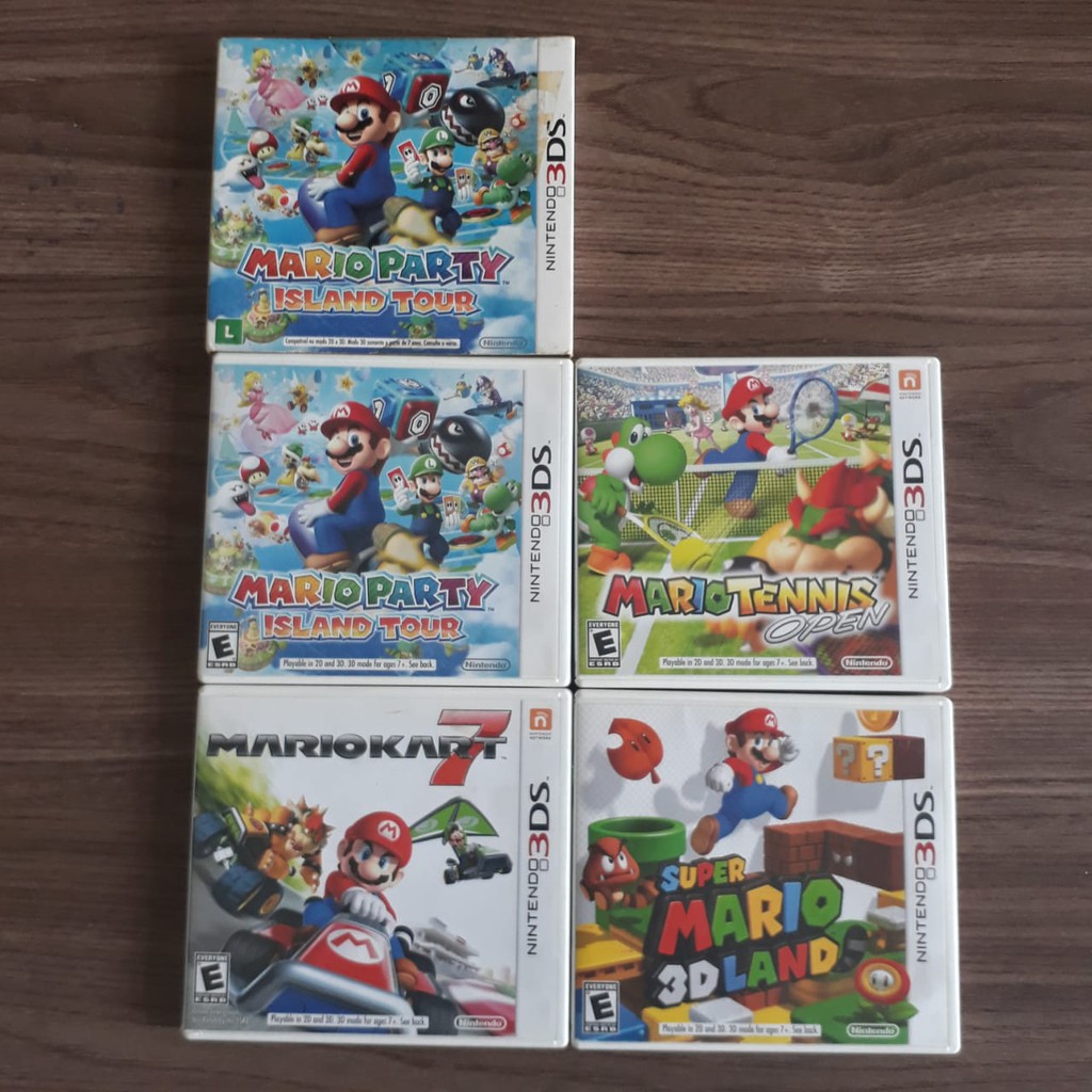 Jogos Mário 3DS / Mario Kart 7, Super Mario 3D Land, Mario Party, Mario  Tennis.