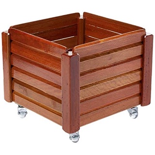 Vaso Quadrado de Madeira com Roda 38x43cm - Alpe & Aritana