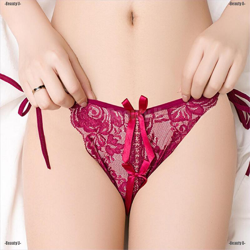 Beleza U Calcinha De Renda Feminina Sexy Crotchless Thong G String Briefs Underwear Shopee Brasil