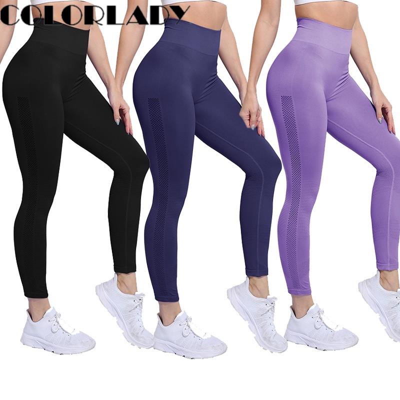 Feminina Calça Leggings Fitness Esportes Sexy Cintura Alta Levanta