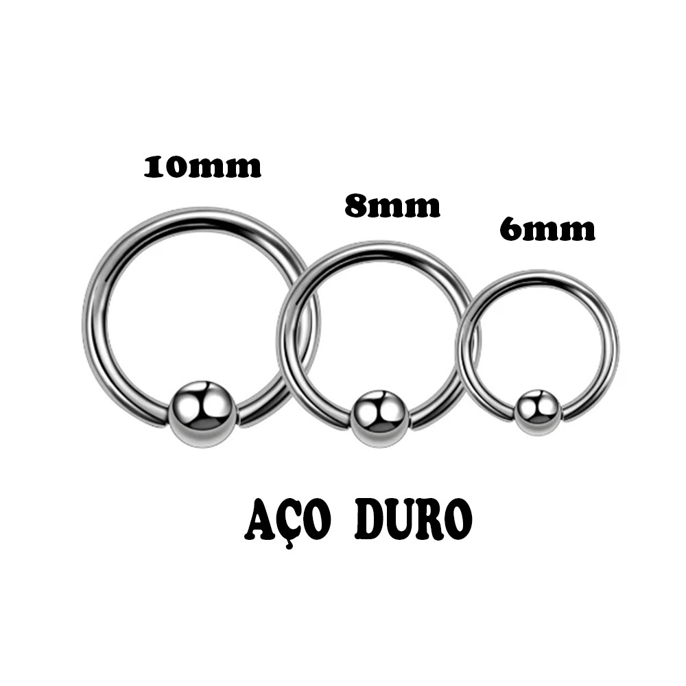 Piercing Aço 316 Ferradura Orelha Boca Septo - AÇO INOXIDÁVEL