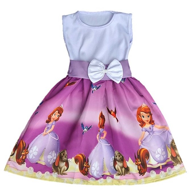 Vestido Infantil Temático Princesa Sofia Roupa/Fantasia