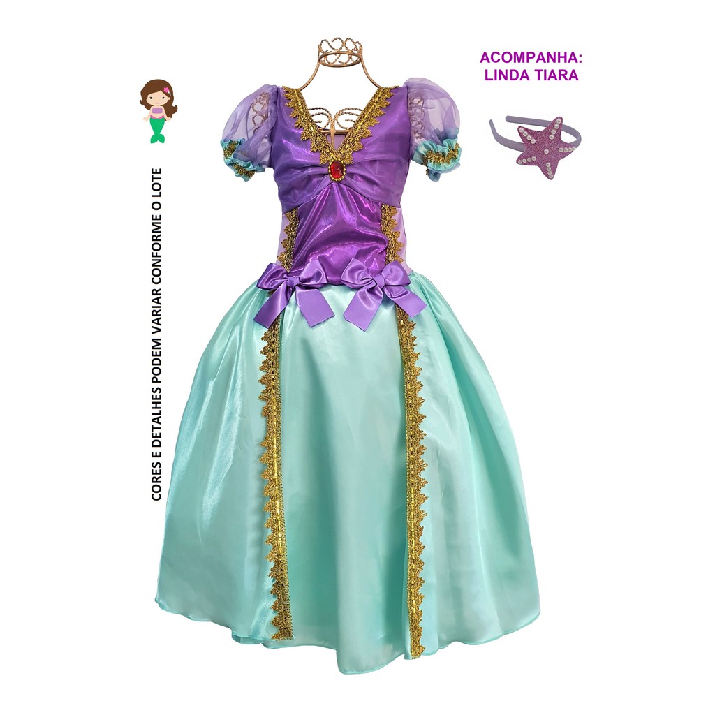 sereia  Vestidos da pequena sereia, Roupa de sereia infantil, Fantasias  femininas