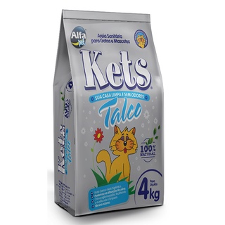 Areia Higiênica Talco Cinza Para Gatos - 4kg