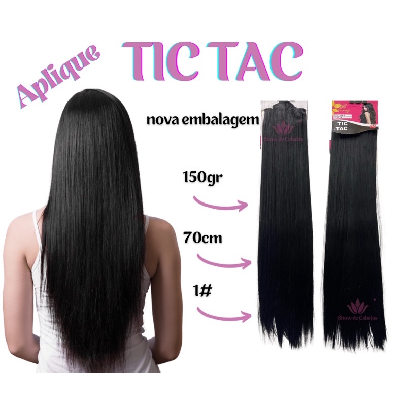 Cabelo Alongamento Tic Tac Liso 70cm Idêntico A Humano Lindo em