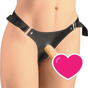 Kit Cinta com Penis Maciço 13,5 x 2,5cm Fininho - Iniciação Anal