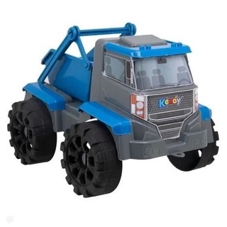 Caminhão Carro Brinquedo Grande Profissão Criança Didático. Cor Azul Preto  Personagem Cabe Tudo Caçamba