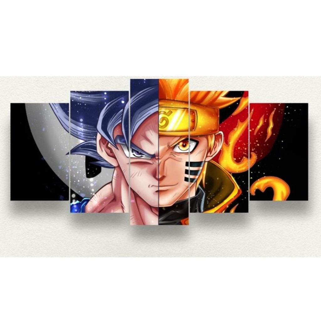 quadro Mosaico Goku e Naruto Full Hd - Escorrega o Preço