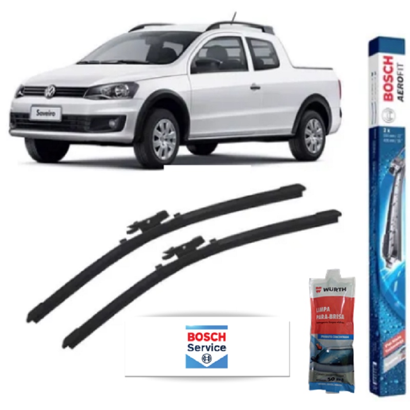 Par Palheta Limpador Parabrisa Original Bosch VW Saveiro G5 Trend