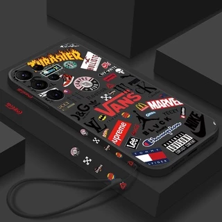 Capa Da Moda Logotipo Marca Tpu Para Samsung Galaxy S23 Ultra S23 Plus A03 A04 A14 A34 A54 S21 FE De Celular Anti-Impacto