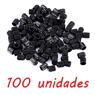Kit 4 a 100 - Tampinha Plástica Bico Pneu Moto Carro Bicicleta - Tampa Válvula - Frete Grátis