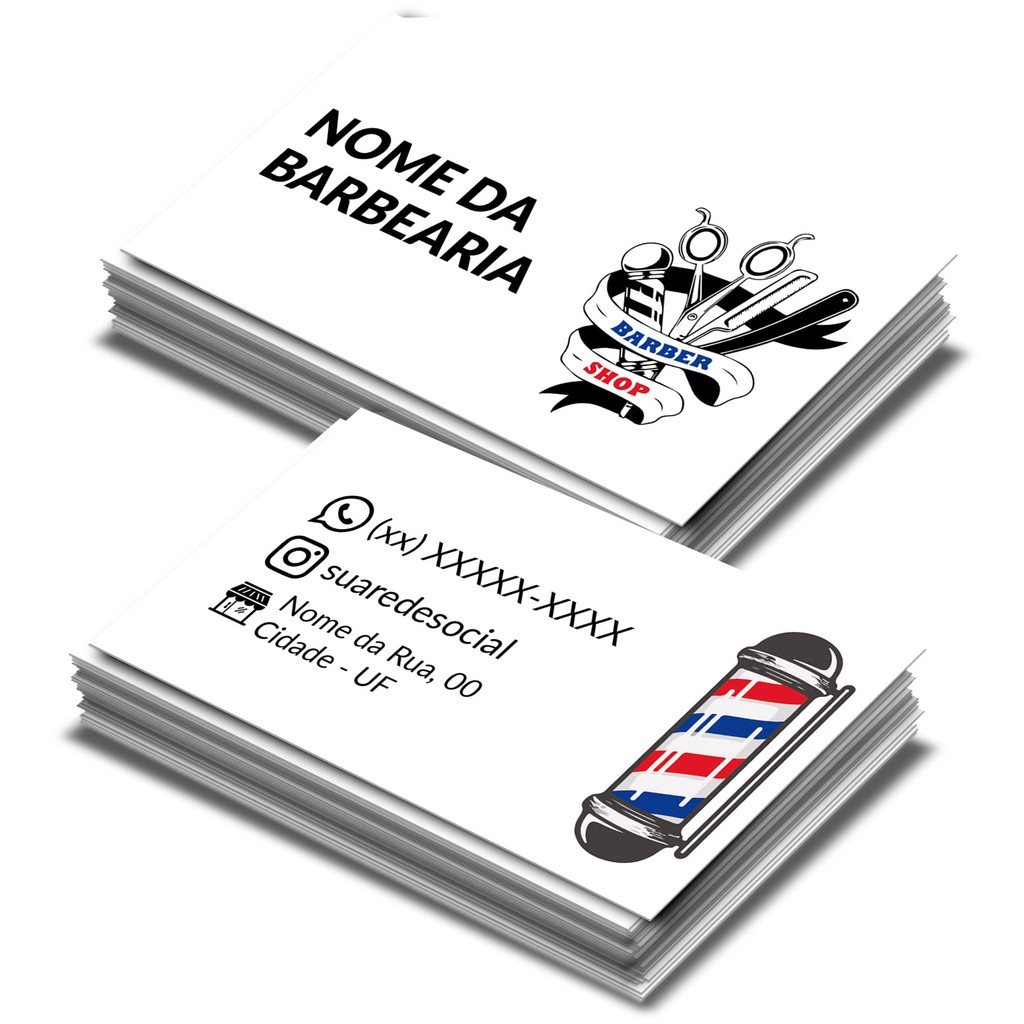 Cartão De Visita Barbearia Barbeiro Barbershop Modelo Shopee Brasil