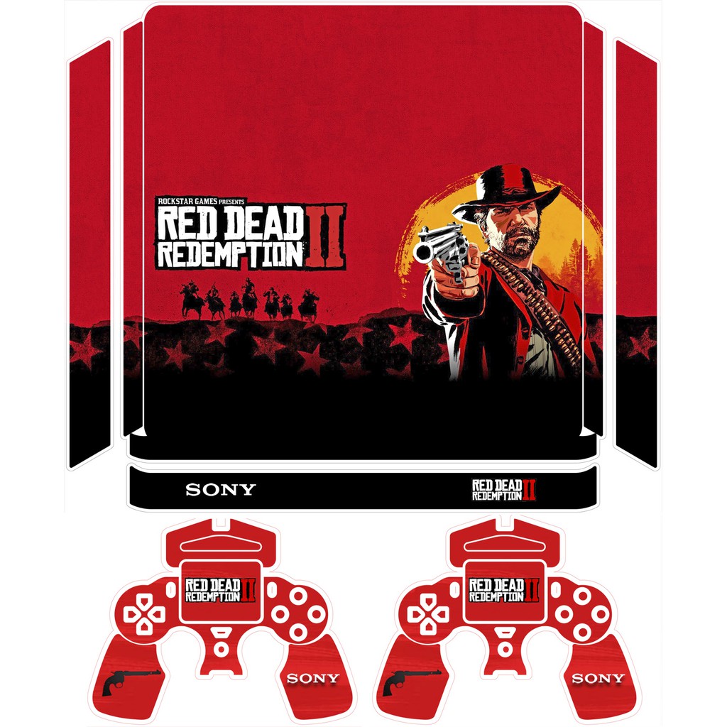 Skin Adesivo Playstation 4 PS4 Slim Red Dead Redemption 2