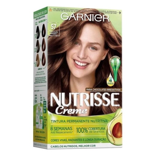 Tinta Nutrisse Garnier-Cor Chocolate Amargo 5.7 | Shopee Brasil