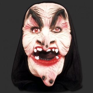 Amosfun Máscara de Dia das Bruxas Horrorosa Máscara de Bruxa Preta