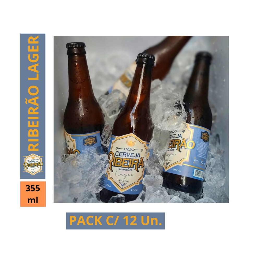 Pack com 12 Cervejas Colorado Lager Ribeirão Long Neck 355m