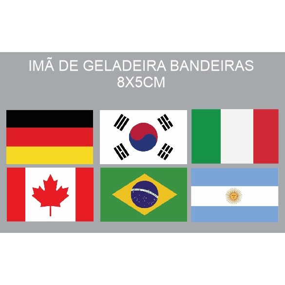 Imã de Geladeira Bandeiras Países