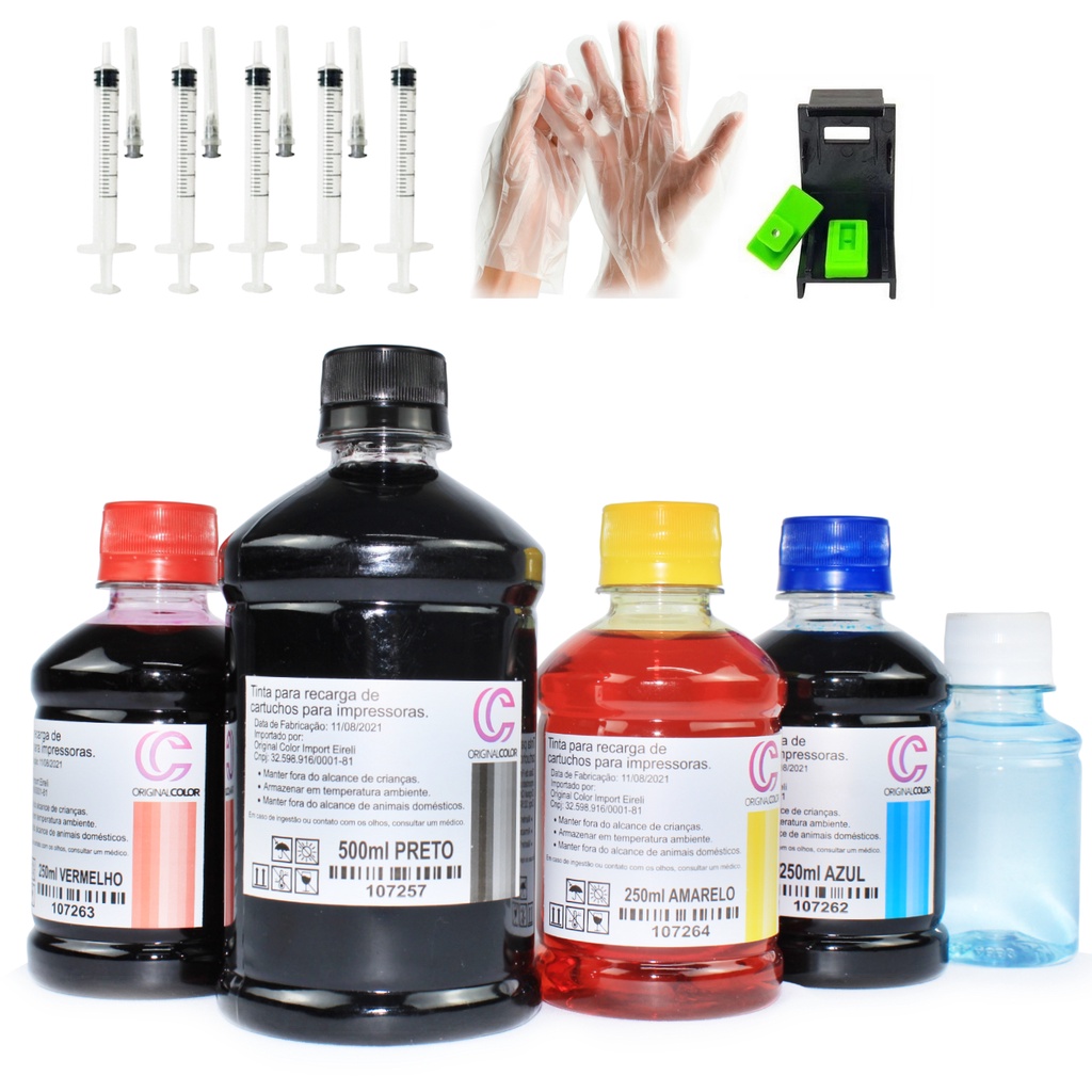 Kit de Tintas Original Color para Recarga 1350ml | Shopee Brasil